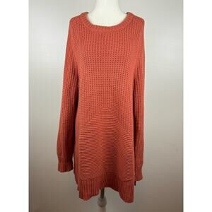 Soft Surroundings‎ Womens Chamonix Cable Knit Chunky Sweater in Orange Sz M Fall